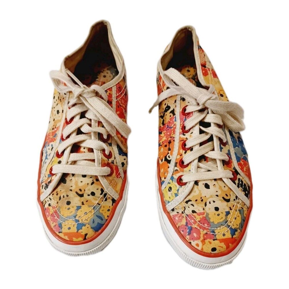 Coach Women's Kalyn Floral  Canvas Lace-Up Sneakers Size 8.5B